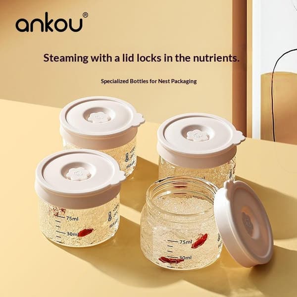 Pudding Glasmuggar Mini Glas Dessertmuggar Med Lock Läckagesäkra 250ML