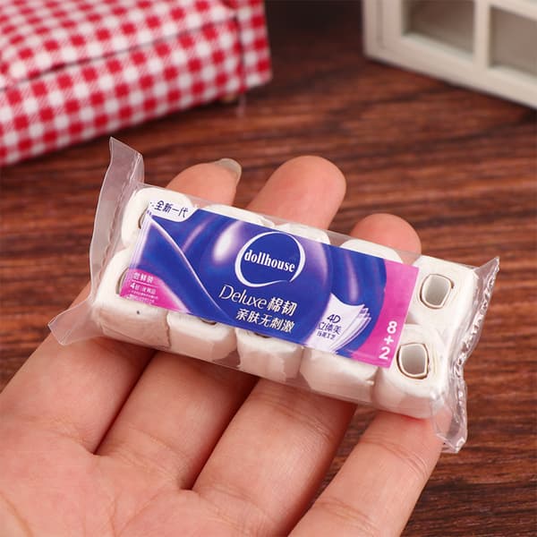 1:12 Dukkehus Miniaturerulle af silkepapirhåndklæderullemodel