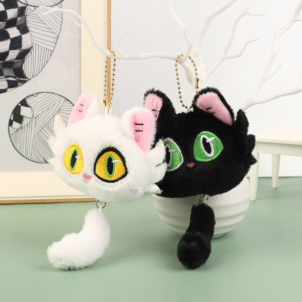 e Cat Plush Toy Suzume no Tojimari Anime Doll Pendant nøkkelring Black