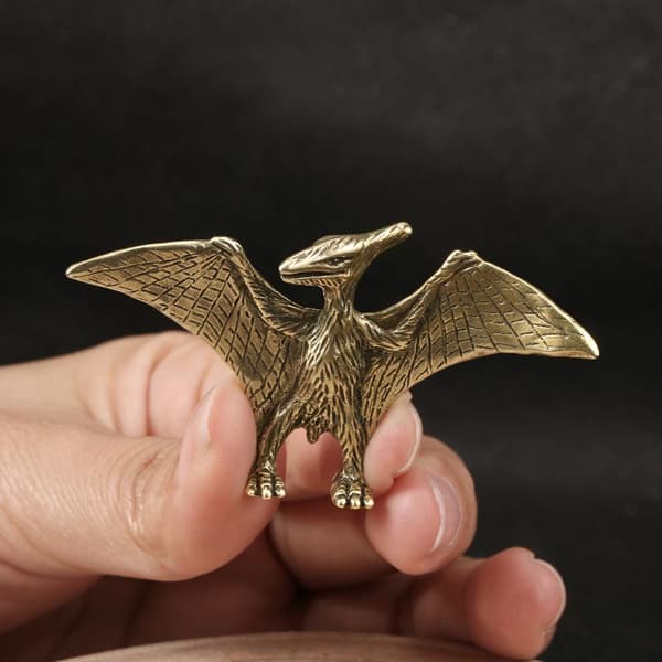 1 stk. massiv messing Jurassic Pterosaur Miniatyrstatue Kontorbord