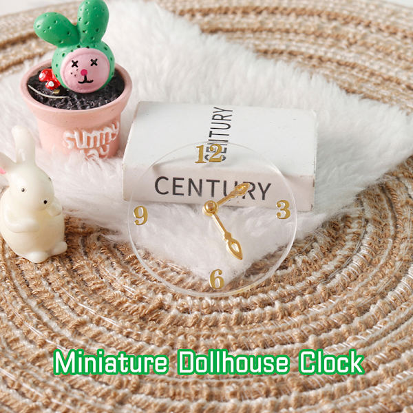 1:12 Dukkehus Miniatyr Veggklokke Akryl Transparent Clock M
