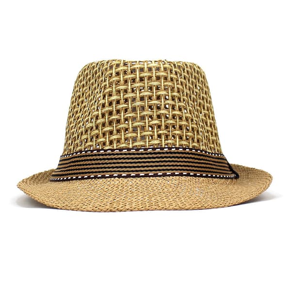 Britiske Mænd Strandsolhatte Sommer Cowboy Fedora Retro Jazzhat Khaki