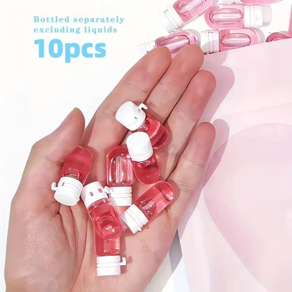 10 Mini Reseflaskor, Läckagesäkra Bärbara Transparenta Tomma Glasflaskor 10pcs