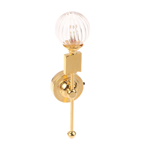 1:12 Dukkehus Miniature Lampe LED Lys Glasskærm Væglampe F