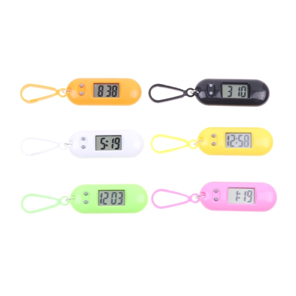 Mini Electronic Student Oval Digital Watch Time Display Klokke H Yellow