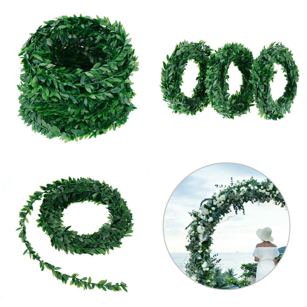 7,5 m kunstig krans løvverk grønne blader simulert vintreet