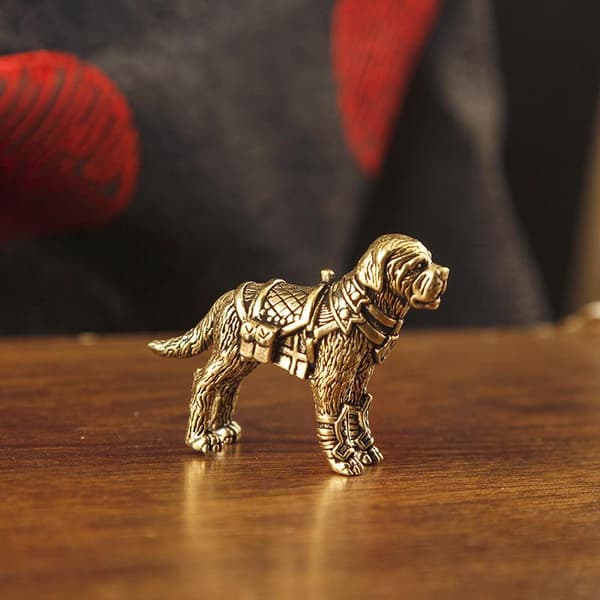Labrador Retriever Mini Figurer Mässing Valp Staty Skrivbord Eller