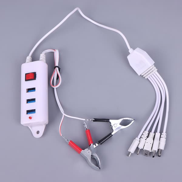 3USB Clip med afbryderoplader Mobiltelefonoplader USB-interface White