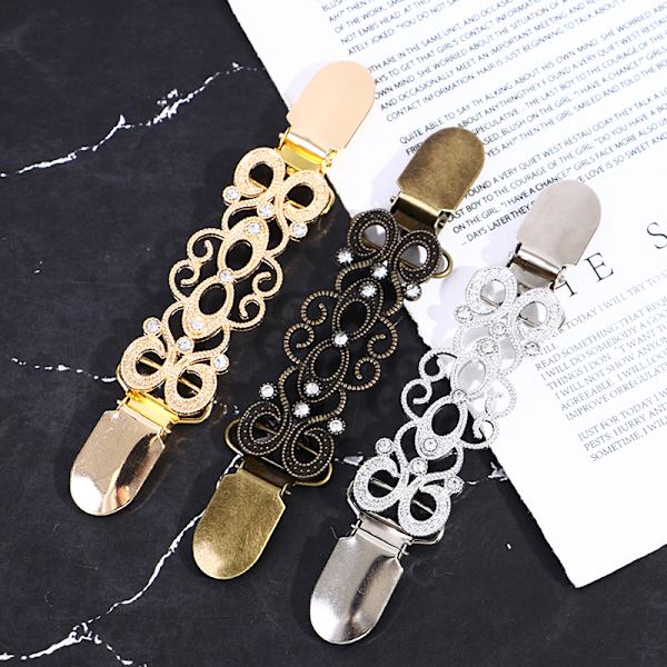 Neule Neuletakki Clip Duck-mouth Clip Villapaita Pin rintaneula kaulus Silver