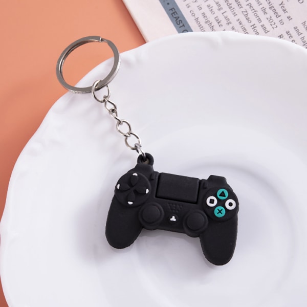 Creative Game Handle Key Chain Simulation Joystick Model Key Ch Black