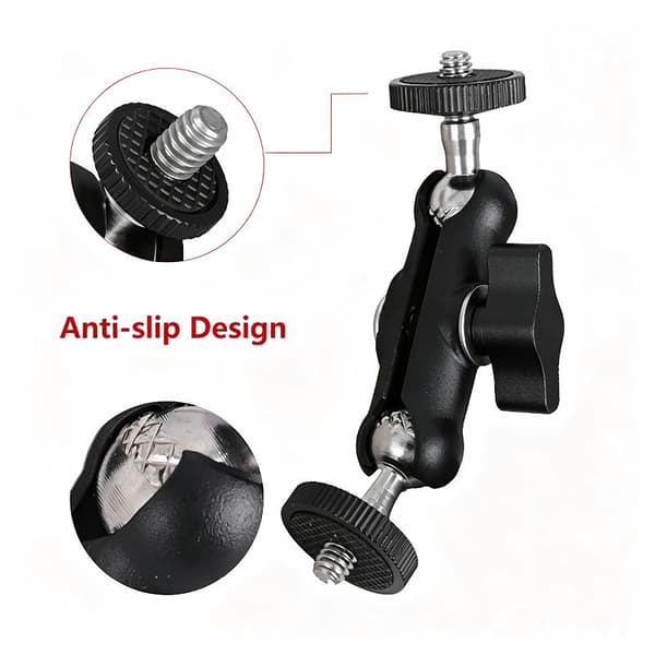 Dobbel kulehode leddet magisk arm med 1/4'' skrueforlengelse A1