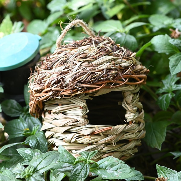 Birds Nest Naturlig Grass Egg Bur Utendørs Dekorative Weave Han Large
