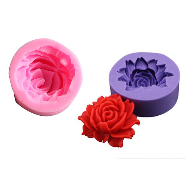 3D Rosblomma Fondant Tårta Choklad Sugarcraft Form ter Silic