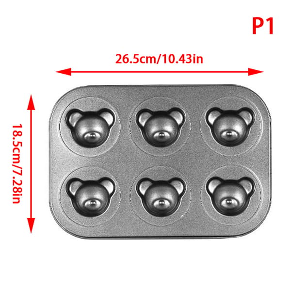 Bear Baking Form Pan Non-Stick Carbon Steel DIY e Candy Cake Mo A 6 Hole