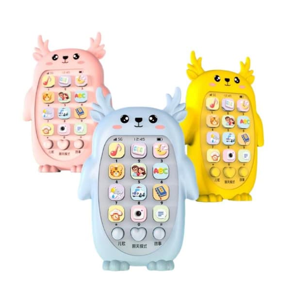 e Hjorteformet Babytelefonlegetøj Multifunktionel Baby Tyggemusik Blue