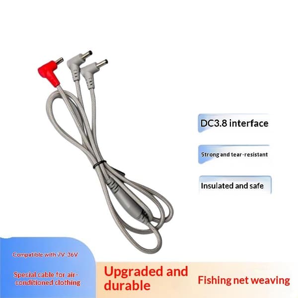 1 st fläktväst DC-linje luftkonditionering arbetskläder fläkt 3-vägs C DC direct cable