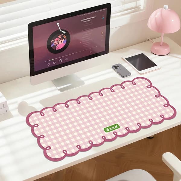 Rutete musematte stor rosa blå stilige musematter A2