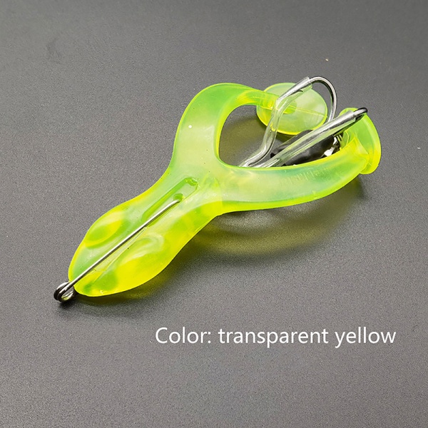 Frog Soft Frog Lure Fiskeri Lure Biomorphics Bait for Bass Fish transparent yellow small