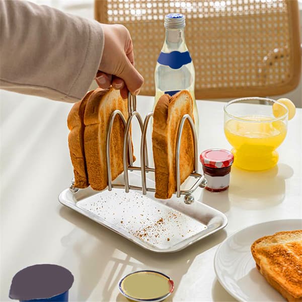 Rustfrit stål skiver toaststativ servering spisebordsholder B B3