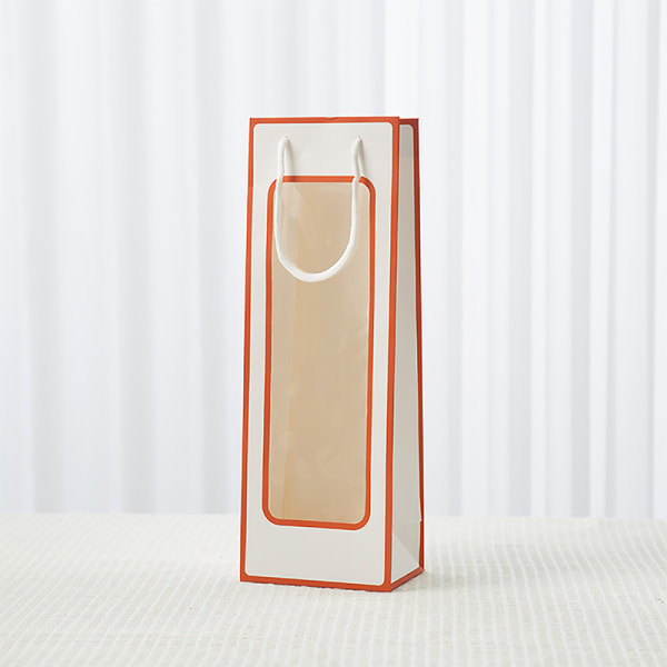 Uusi tyyli yksi punaviini-kangaskassi ikkuna läpinäkyvä PVC Kraft A9
