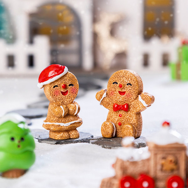 Mini Julepynt Pepperkake Mann Snømann Mikrolandskap A4
