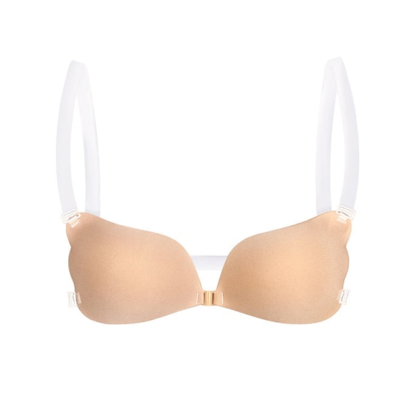 1 STK Women Invisible BH Push Up Silikone BH med Transparent Apricot A