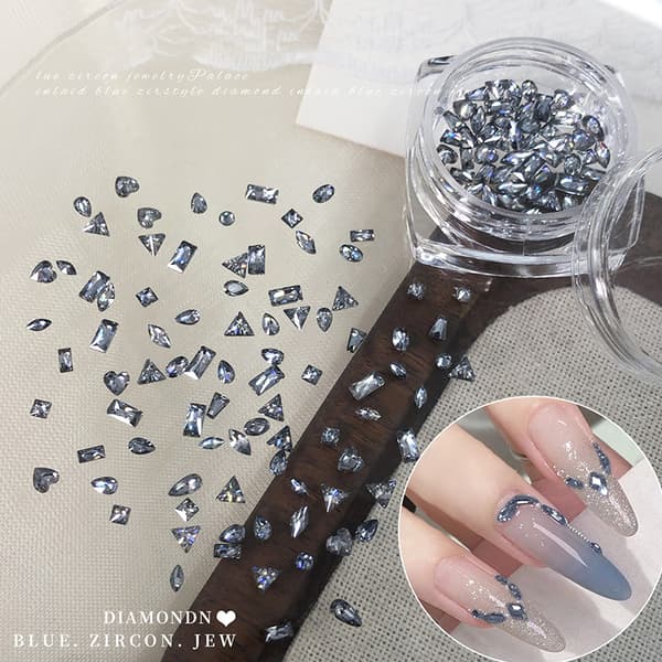 50 st glänsande zirkon strass nagelstenar 3d Flatback strass