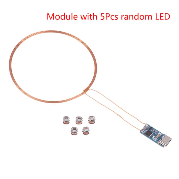 5 stk DC5V trådløs strømforsyning sender spole USB-mottaker Module w 5Pcs LED