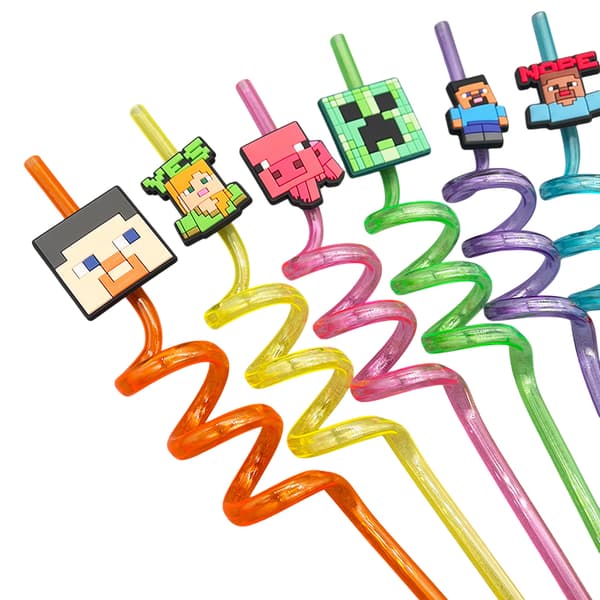 3 stk. Pixel Miner Spil Genanvendelige sugerør Spil-tema Pixel Stil D A9