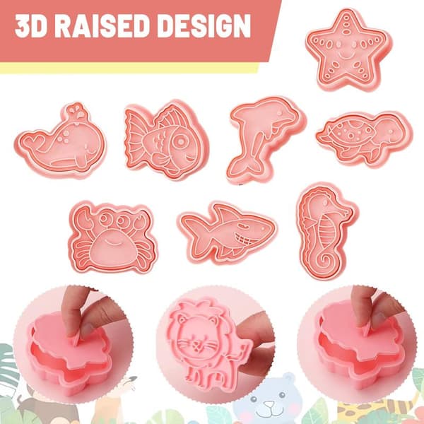 8 st/set DIY kakformar tecknade kakor 3D Stereo kakformar Christmas 8PCS