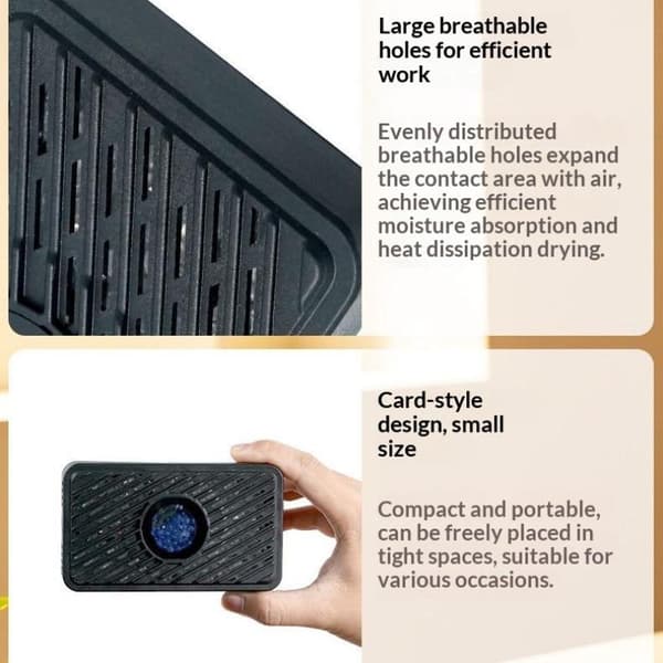 Elektronisk affugter fugtabsorberende kort til kamera mikrofon Black