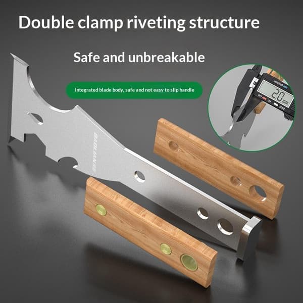 1 stk. malingsskrape i rustfritt stål, rengjøringsspade, hammerhode 4 in 1 multi use