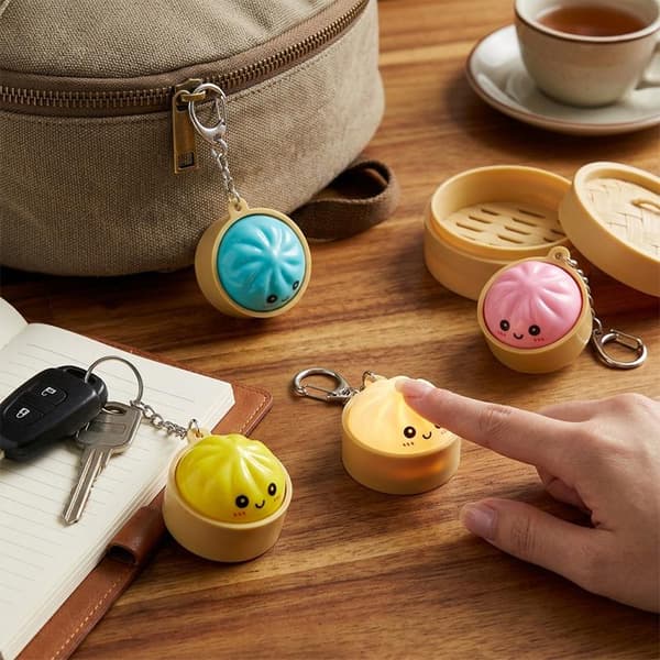 Bao Bun Dumpling -avaimenperä, näppäimistön Fidget Clicker LED-valolla A6