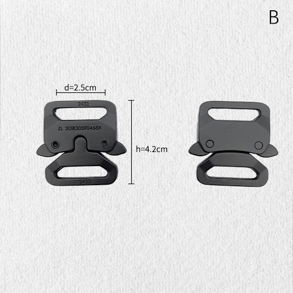 2 storlekar metallremsspännen för webbing DIY Bag Bagagekläder B