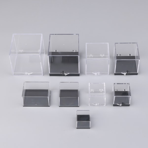 1 stk. Oppbevaringsbokslokk Gemstone Display Mynt Clear Container Spes A5