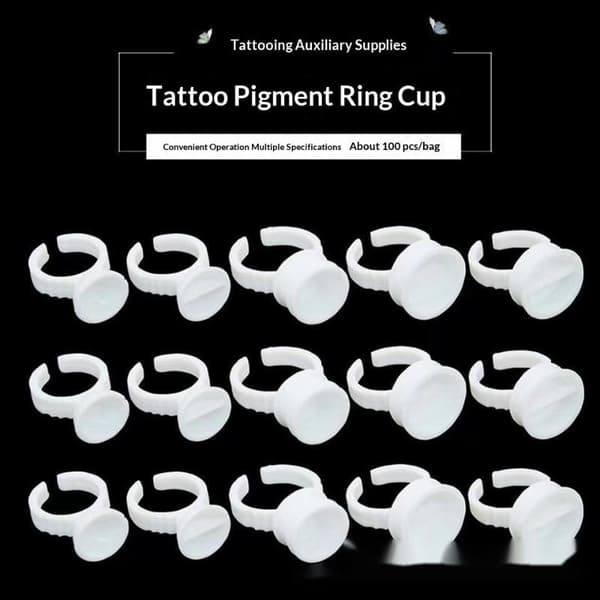 100 STK Engangs Plast Makeup Ringe Limholder Til Øjenvipper A3