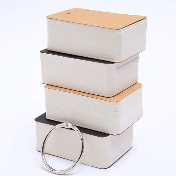 100 ark tomma kort papper med ringar studienotering memo pad med A1