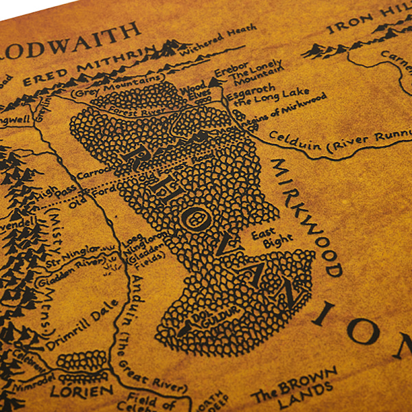 The Rings Middle Earth Map Retro Kraft Papper Poster Dekoration 36*51.5cm