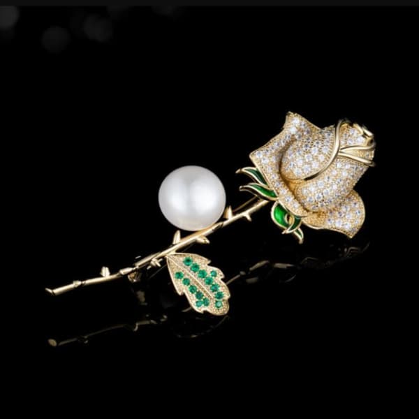 Mote Rhinestone Rosett Blomst Perle Brosjer For Kvinner Smykker 1pc