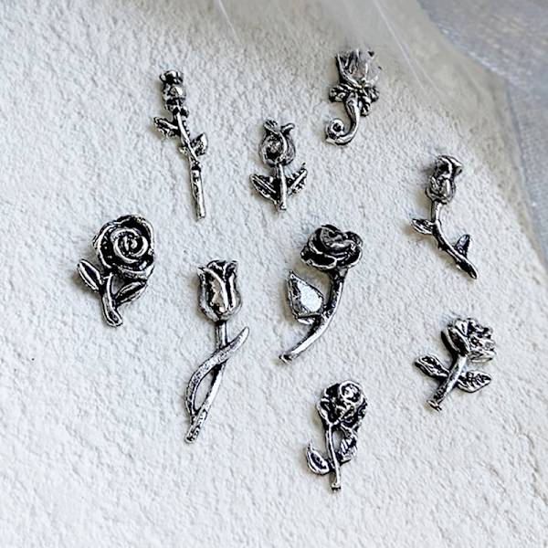 10 kpl 3D Rose Nail Art Ornament Leoy Nail Art Charms Tee itse Retro C