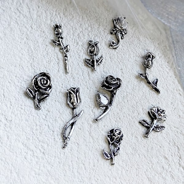 10 kpl 3D Rose Nail Art Ornament Leoy Nail Art Charms Tee itse Retro N