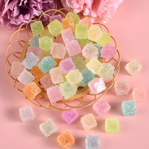 10 kpl Mini Luminous Colorful Square Sugar Game Flatback Resin A13