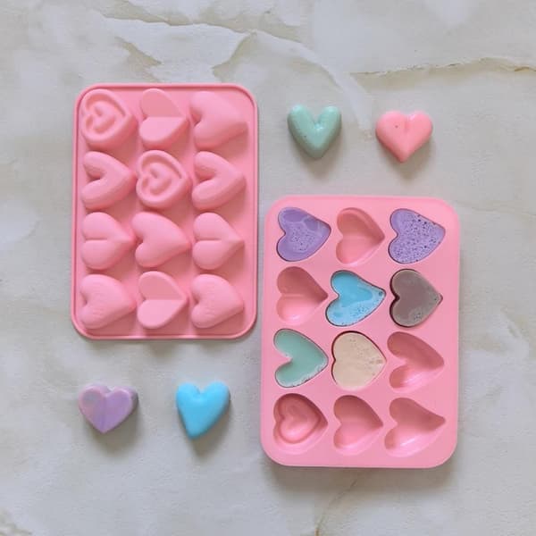 12 Konsepsjon 6 Hjerteformet Bakeform Silikon DIY Godteri Kake 1Pc