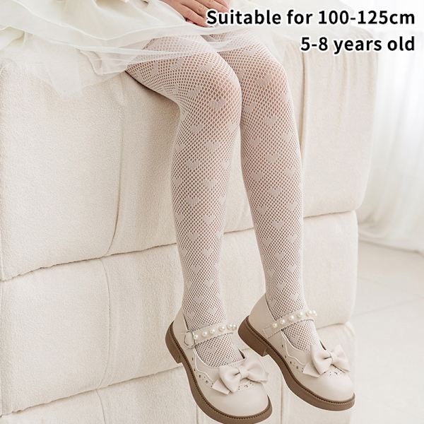 Flickstrumpbyxor Andningsbara Mesh Barn Prinsessstrumpbyxor Elastiska white2 M