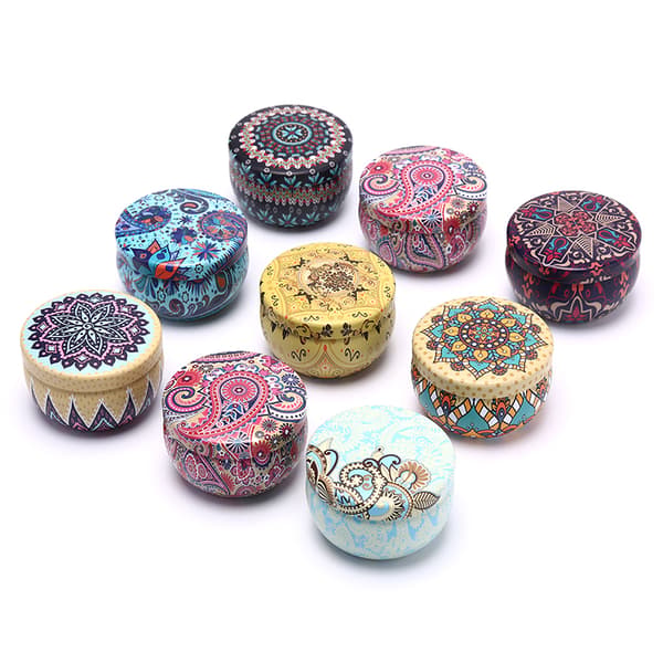 Retro Floral Tin Can Tea Oppbevaringsboks Candy Gaveeske A2