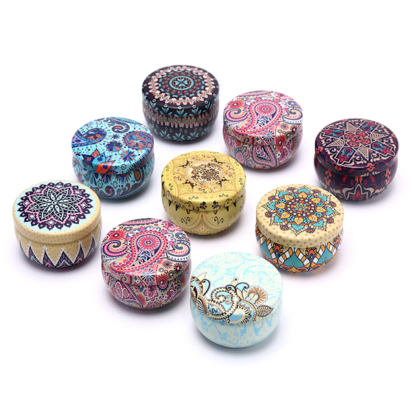 Retro Floral Tin Can Tea Storage Box Candy Gift Case A8