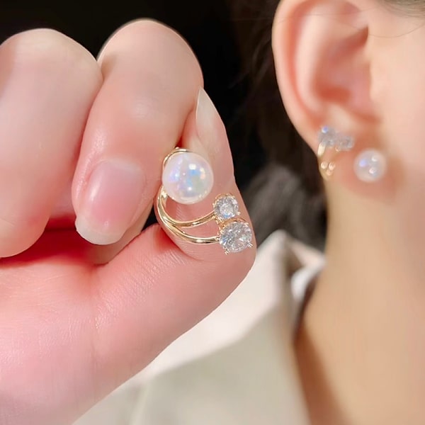 Zircon Pearl øredobber for kvinner Mote krystall øredobber studs 1 Pair