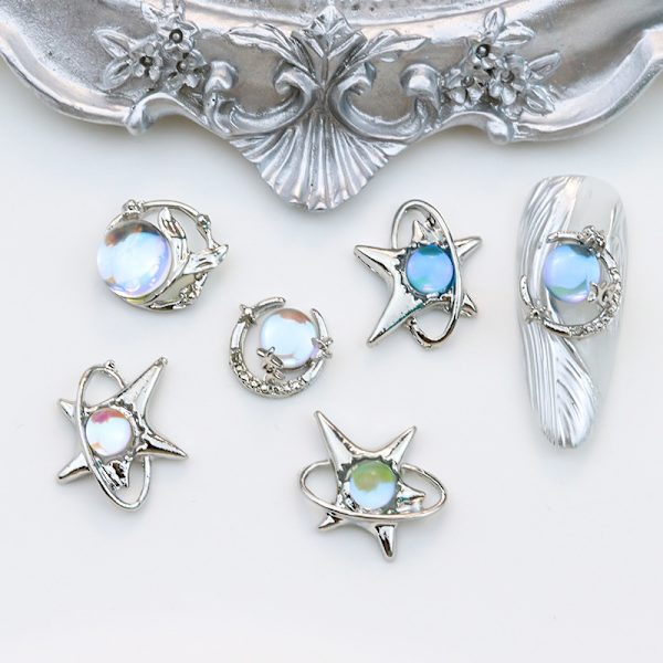 5 kpl Nail Diamond Nail Art Decor Flash Mermaid Bead Diamond Sta A5