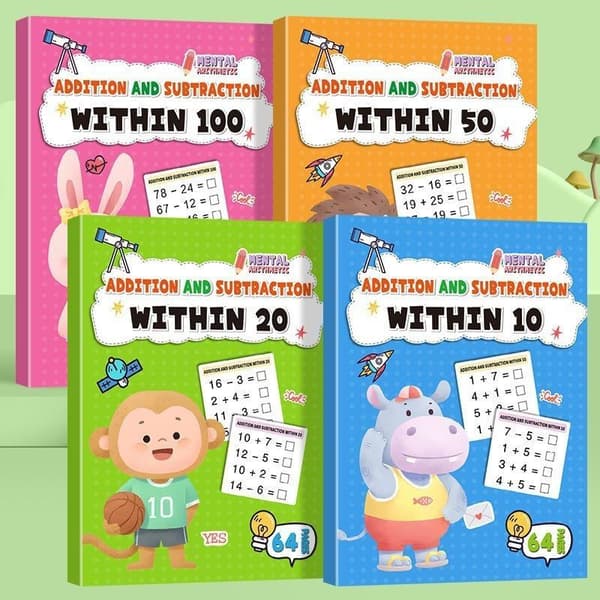 Børns matematikøvelsesbog addition subtraktion inden for 100 uddannelse within100