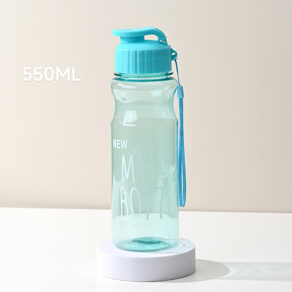 Transparent vattenflaska Portabel sportkopp för att dricka 550ml Sky blue